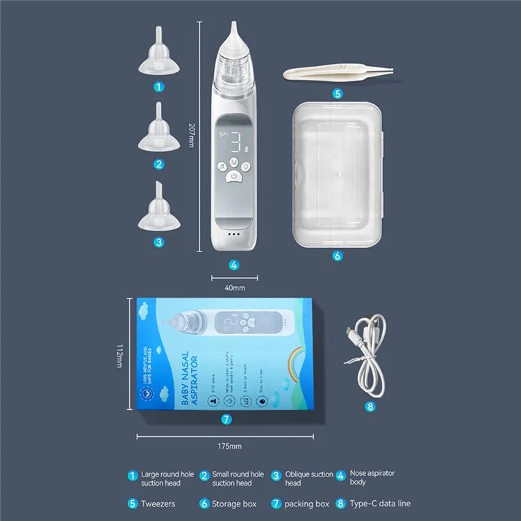 ka1006 Baby Electric Nasal Aspirator Nasal Suction Device with 3 Tips and Soothing Music