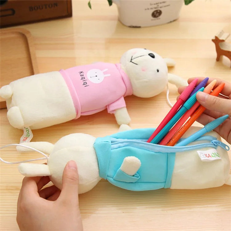 Lovely Short Plush Rabbit Pencil Case