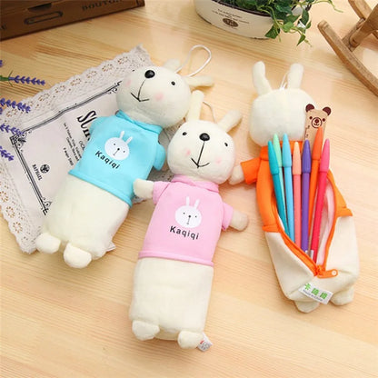 Lovely Short Plush Rabbit Pencil Case