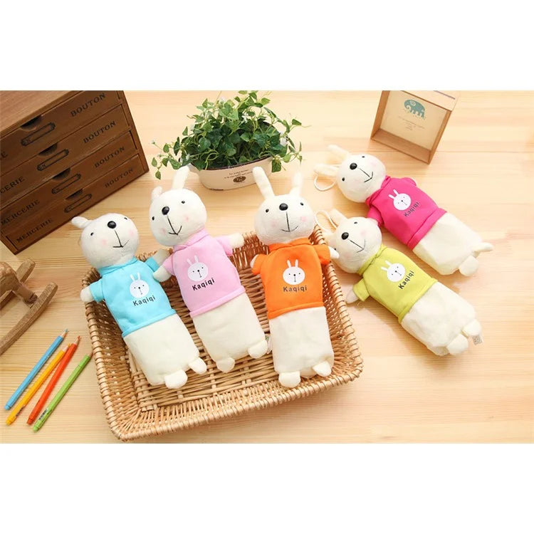 Lovely Short Plush Rabbit Pencil Case