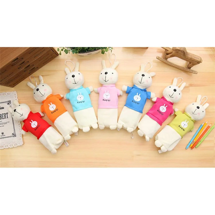 Lovely Short Plush Rabbit Pencil Case