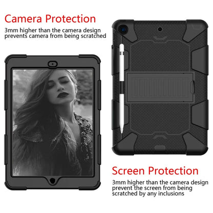 Hard PC + Silicone Kickstand Tablet Case Shockproof Cover Combo Shell for iPad 10.2 (2021)/(2020)/(2019) with Pen Holder