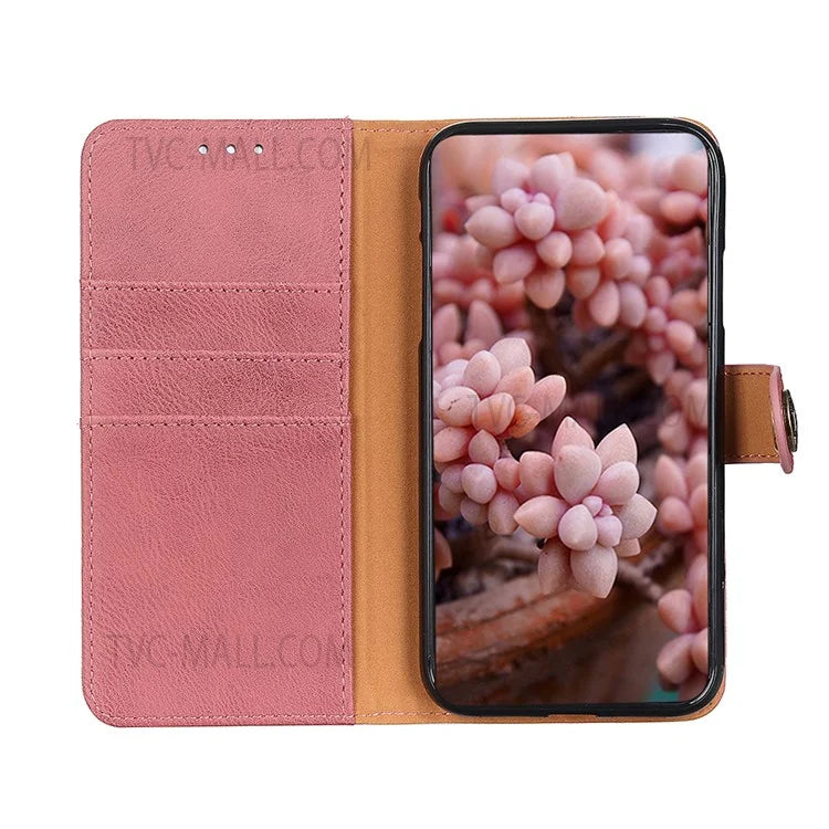 KHAZNEH Scratch-resistant Case Wallet Magnetic Closure PU Leather Phone Cover with Stand for Samsung Galaxy A33 5G