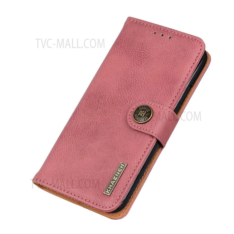 KHAZNEH Scratch-resistant Case Wallet Magnetic Closure PU Leather Phone Cover with Stand for Samsung Galaxy A33 5G