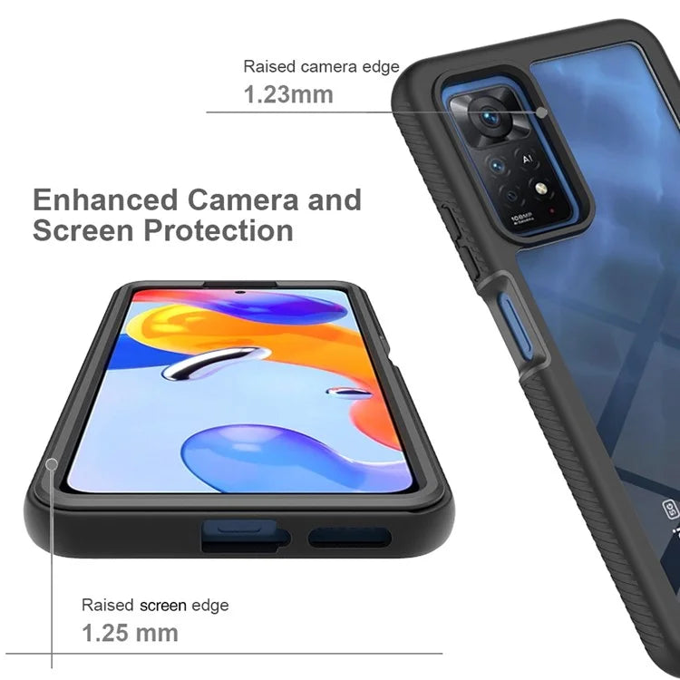 For Xiaomi Redmi Note 12 Pro 4G / 11 Pro 4G (MediaTek) / Note 11 Pro 5G (Qualcomm) Fall Proof Crystal Clear Case Tough PC+Acrylic Back with Soft TPU Edges Cover