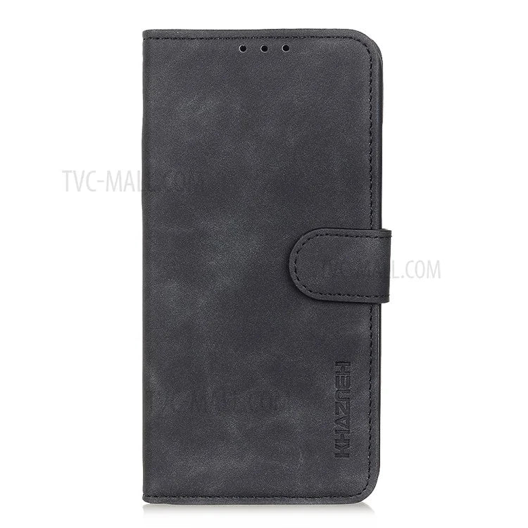 KHAZNEH Magnetic Clasp Wallet Design Retro Style PU Leather Case for Oppo A94/F19 Pro/Reno5 F