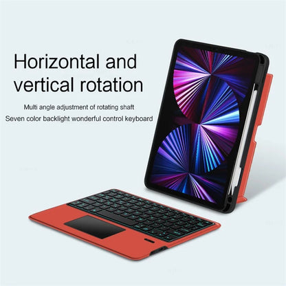 JIUYU for iPad Pro 11-inch (2020)  /  (2021) Bluetooth Wireless Magnetic Keyboard + Stand Tablet Cover with Pencil Holder