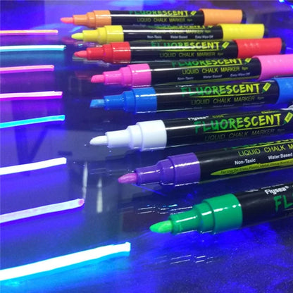 FLYSEA S368 8Pcs LED Light Board Pen Non-Toxic Neon Pens Whiteboard Markers 6mm Tip