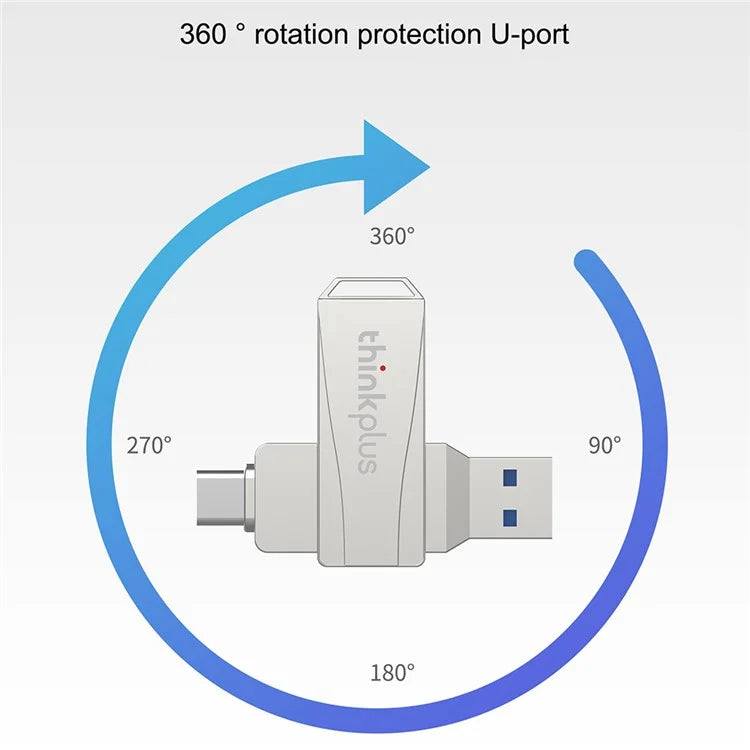 LENOVO Thinkplus MU252 256GB for iPhone 15 Series USB / Type-C Rotating Memory Stick USB-C 3.1 Flash Drive