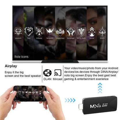 MXQ Mini 4K TV Stick Android 10 2.4G Wireless Receiver for TV Box Youtube Netflix