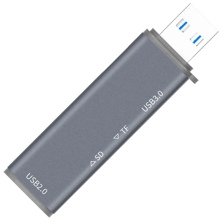 ADS-308A Aluminum Alloy USB 3.0 + USB 2.0 Splitter Hub SD / TF Card Reader