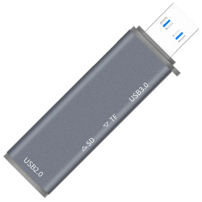 ADS-308A Aluminum Alloy USB 3.0 + USB 2.0 Splitter Hub SD / TF Card Reader