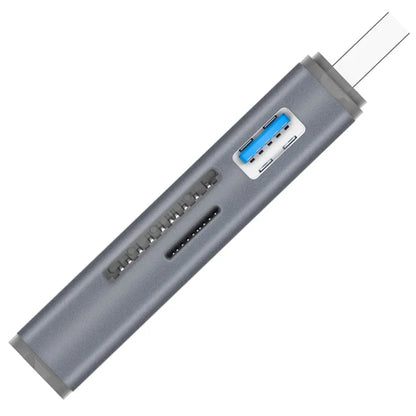 ADS-308A Aluminum Alloy USB 3.0 + USB 2.0 Splitter Hub SD / TF Card Reader