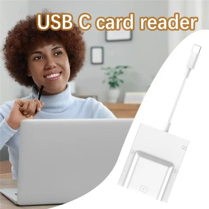 HK-3057H USB-C Card Reader Adapter 5Gbps High Speed Data Transfer Rate Converter