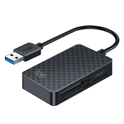 KAWAU C366 USB3.0 Card Reader Multi-Port CF / TF / SD / MS Card Reader with 15cm Cable (Single Drive Letter Display)