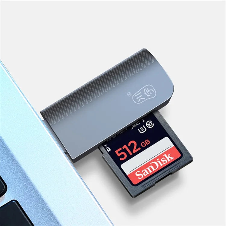 KAWAU C370 USB3.0 SD+TF 2-in-1 Card Reader Portable Mini Metal Card Reader with Single Drive Letter