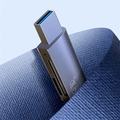 KAWAU C370 USB3.0 SD+TF 2-in-1 Card Reader Portable Mini Metal Card Reader with Single Drive Letter