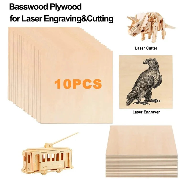 ACMER 220x220x3mm Wood Boards Basswood Sheets for Laser Cutting, Architectural Models