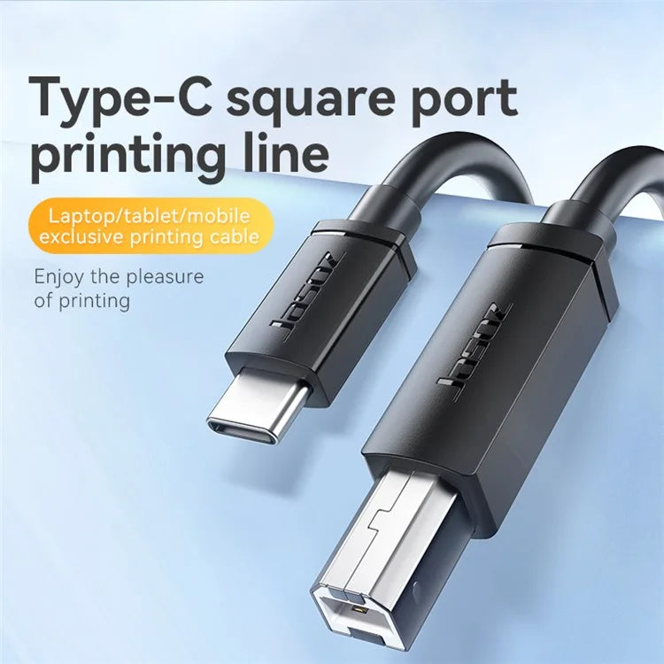 JASOZ D121 1m Multiple Shielding Type-C to USB 2.0 Type B Printer Cable