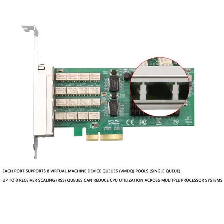 TXA103 PCI-E 4X 1G 4-Port Gigabit Bypass Power-Off Pass-Through Ethernet Adapter I350 Server Network Card