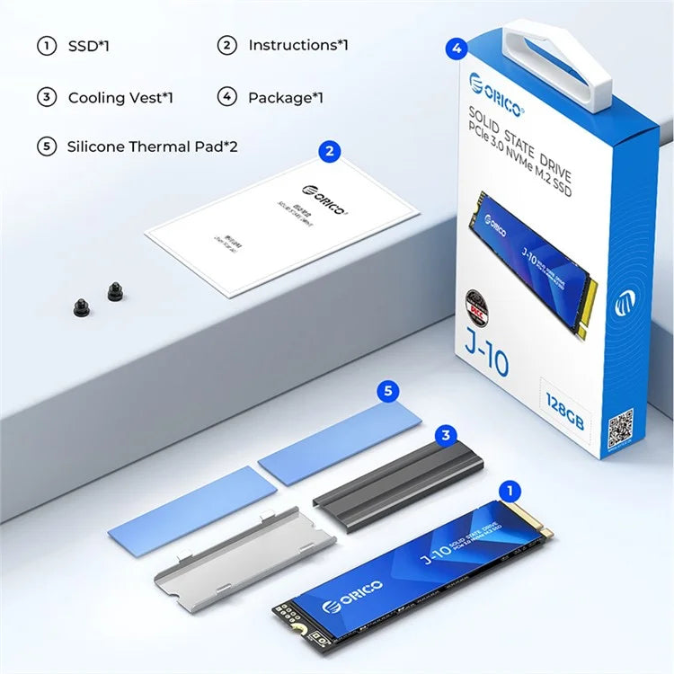 ORICO J10 512G NVME M.2 Solid State Hard Drive PCI-E Desktop Computer Laptop Internal SSD