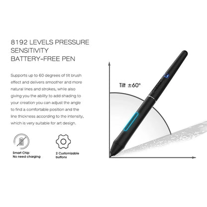 VEIKK VK1060 10x6 Inch Graphic Digital Drawing Tablet with 8192 Level Pressure Sensitive Pen