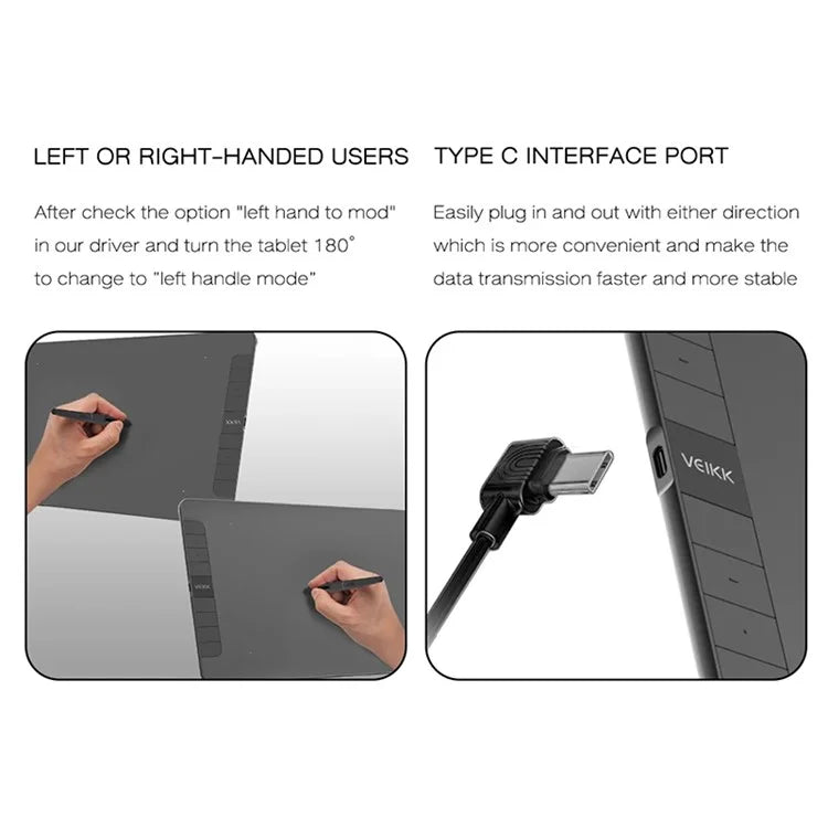 VEIKK VK1060 10x6 Inch Graphic Digital Drawing Tablet with 8192 Level Pressure Sensitive Pen
