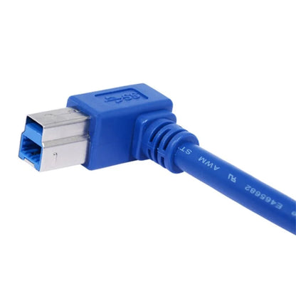 1m USB-A 3.0 Male to USB Type B Male 90 Degree Elbow Adapter Cable for Printer / Hard Drive Box