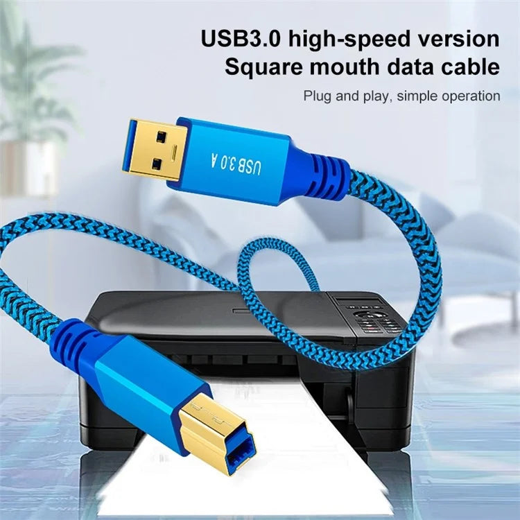 3m USB-A 3.0 Male to USB Type-B Male Connection Cable for Printer, Hard Drive Box