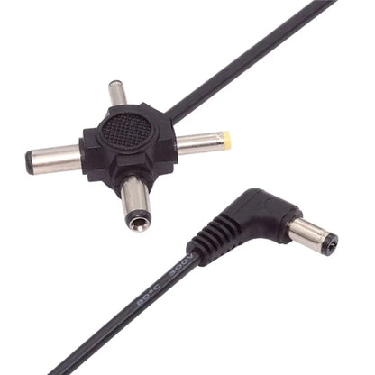 PW-010-DC Angled DC 5.5mm to DC 5.5x2.5mm 5.5x2.1mm 4.0x1.7mm 3.5x1.3mm Connector Charge Cable, 1.5m