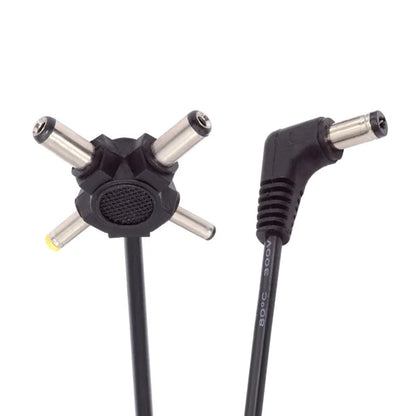 PW-010-DC Angled DC 5.5mm to DC 5.5x2.5mm 5.5x2.1mm 4.0x1.7mm 3.5x1.3mm Connector Charge Cable, 1.5m