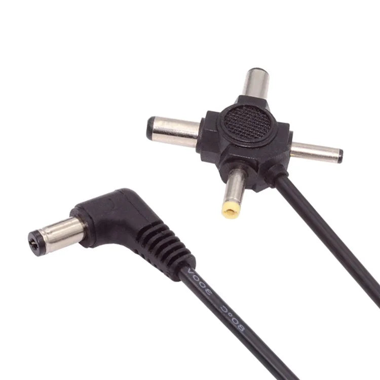 PW-010-DC Angled DC 5.5mm to DC 5.5x2.5mm 5.5x2.1mm 4.0x1.7mm 3.5x1.3mm Connector Charge Cable, 1.5m