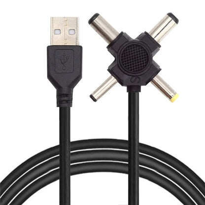 PW-010-AM USB 2.0 to DC 5.5x2.5mm 5.5x2.1mm 4.0x1.7mm 3.5x1.3mm Connector Charge Cable, 1.5m