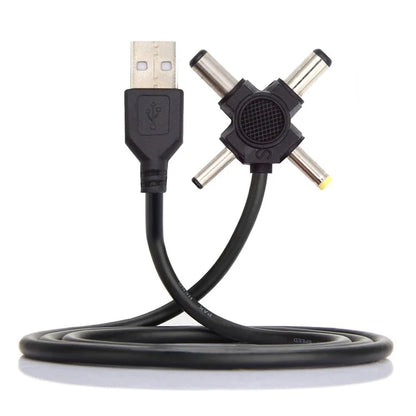 PW-010-AM USB 2.0 to DC 5.5x2.5mm 5.5x2.1mm 4.0x1.7mm 3.5x1.3mm Connector Charge Cable, 1.5m