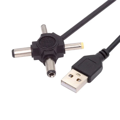 PW-010-AM USB 2.0 to DC 5.5x2.5mm 5.5x2.1mm 4.0x1.7mm 3.5x1.3mm Connector Charge Cable, 1.5m