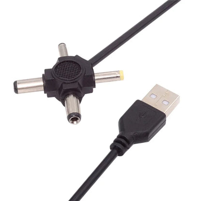 PW-010-AM USB 2.0 to DC 5.5x2.5mm 5.5x2.1mm 4.0x1.7mm 3.5x1.3mm Connector Charge Cable, 1.5m