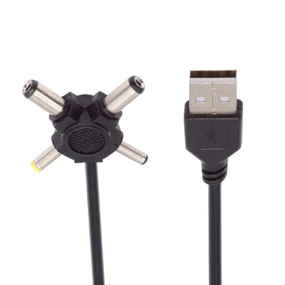 PW-010-AM USB 2.0 to DC 5.5x2.5mm 5.5x2.1mm 4.0x1.7mm 3.5x1.3mm Connector Charge Cable, 1.5m