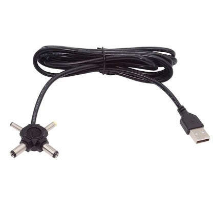 PW-010-AM USB 2.0 to DC 5.5x2.5mm 5.5x2.1mm 4.0x1.7mm 3.5x1.3mm Connector Charge Cable, 1.5m