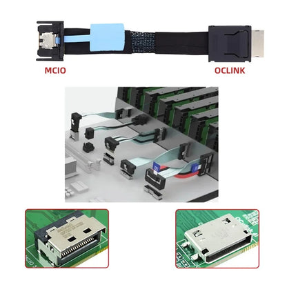 SF-077 50cm PCI-E MCIO 38Pin Male to SFF-8611 Oculink 4X Extender Cord