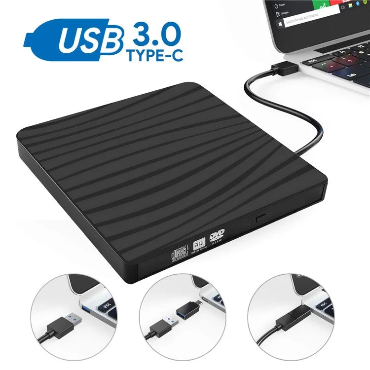 TG30N Zebra-stripe Design Laptop Computer External DVD Drive CD VCD Reader Burner with USB Cable