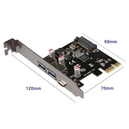 TXB055 USB3.1 Type-C + Dual USB3.0 Type-A PCI-E Expansion Card