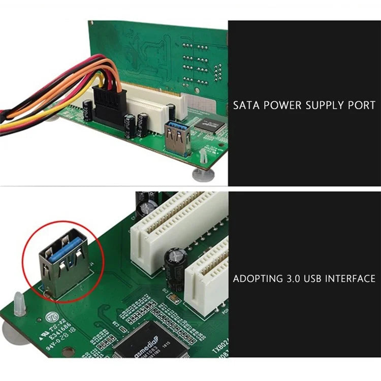 TXB024 Pcie to Dual Pci Slot Adapter Card for Capture Card / Sound Card Expansion Card