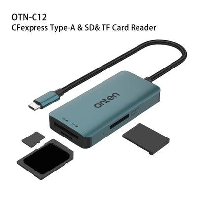 ONTEN C12 Type-C Card Reader Support for SD+Cfepress Type-A+TF Cards