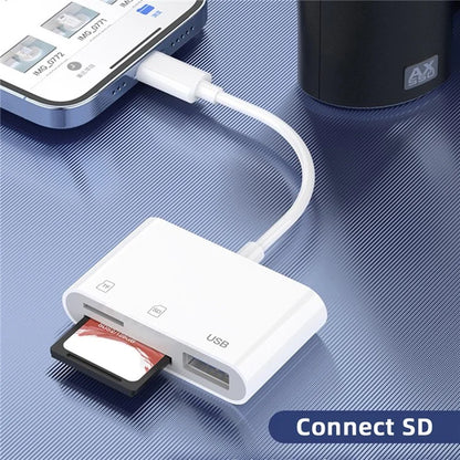 UC-155-SD003 USB 2.0 USB-C to TF + Mini-SD Card Reader USB Female Adapter for Laptop Tablet Phone