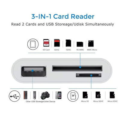 UC-155-SD003 USB 2.0 USB-C to TF + Mini-SD Card Reader USB Female Adapter for Laptop Tablet Phone