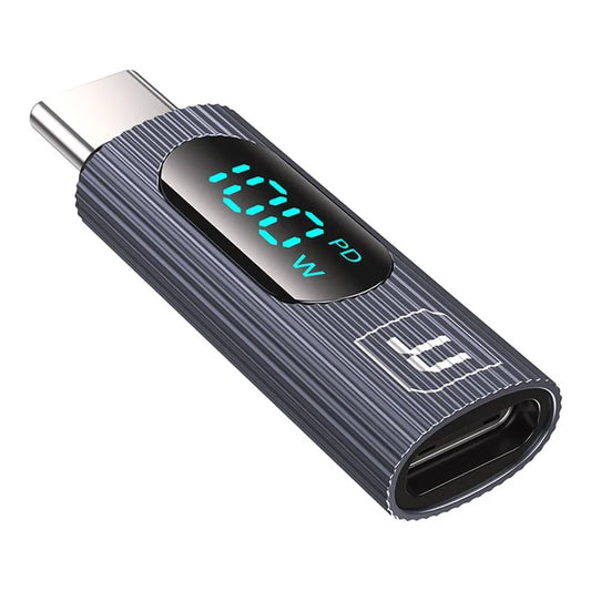 TOOCKI TQ-OTG07 Type-C Male to Type-C Female 100W Digital Display Adapter