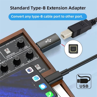 U2-010-AB 2Pcs USB 2.0 B Type Female to Type-A + Type-B Male Extension Adapter for Printer Scanner Disk