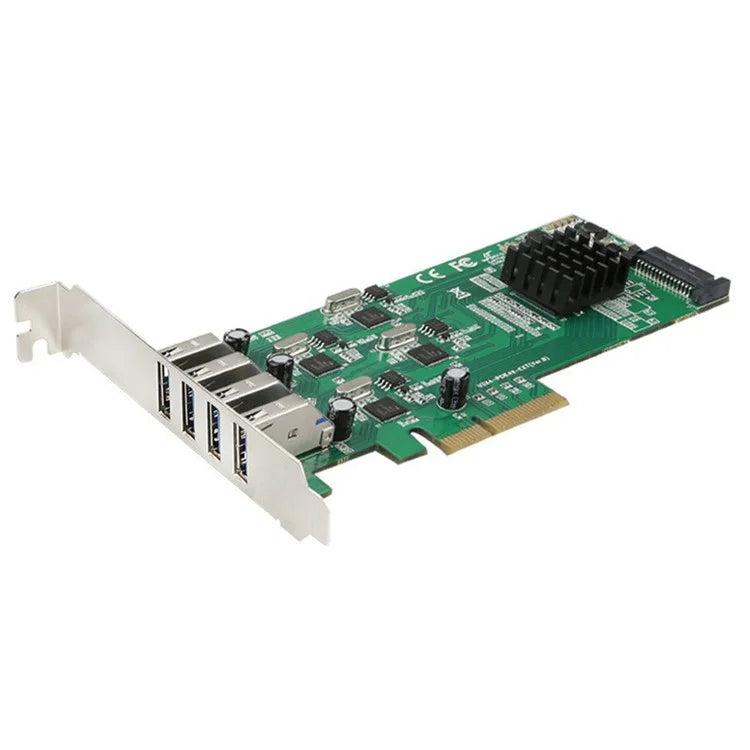 TXB097 For Desktop PC PCI-E to 4-Port USB 3.0 Expansion Card Compatible with Pcie X4 X8 X16