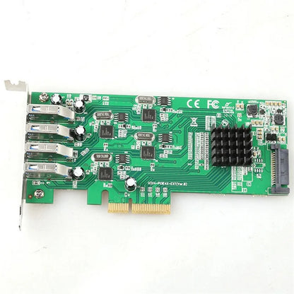 TXB097 For Desktop PC PCI-E to 4-Port USB 3.0 Expansion Card Compatible with Pcie X4 X8 X16