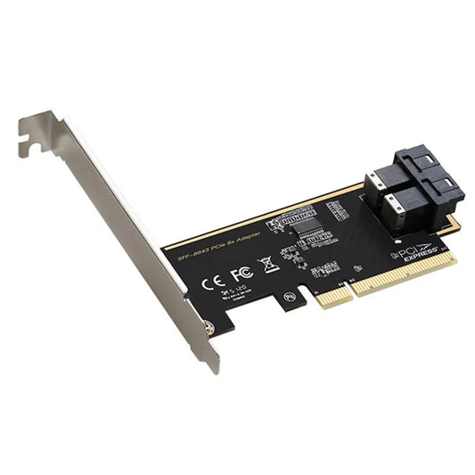 TXB127 SFF8639 Interface 2-port Solid State Drive (SSD) Adapter Board to PCLEX8 to 2 U.2 Expansion Card